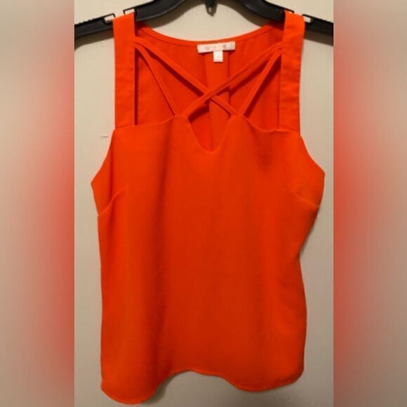 Skies Are Blue Tops - Skies are Blue Orange sleeveless blouse Small